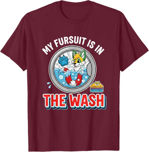 My Fursuit is in the Wash Funny Anthro Fox Fandom Furry T-Shirt - T-Shirt | Maroon