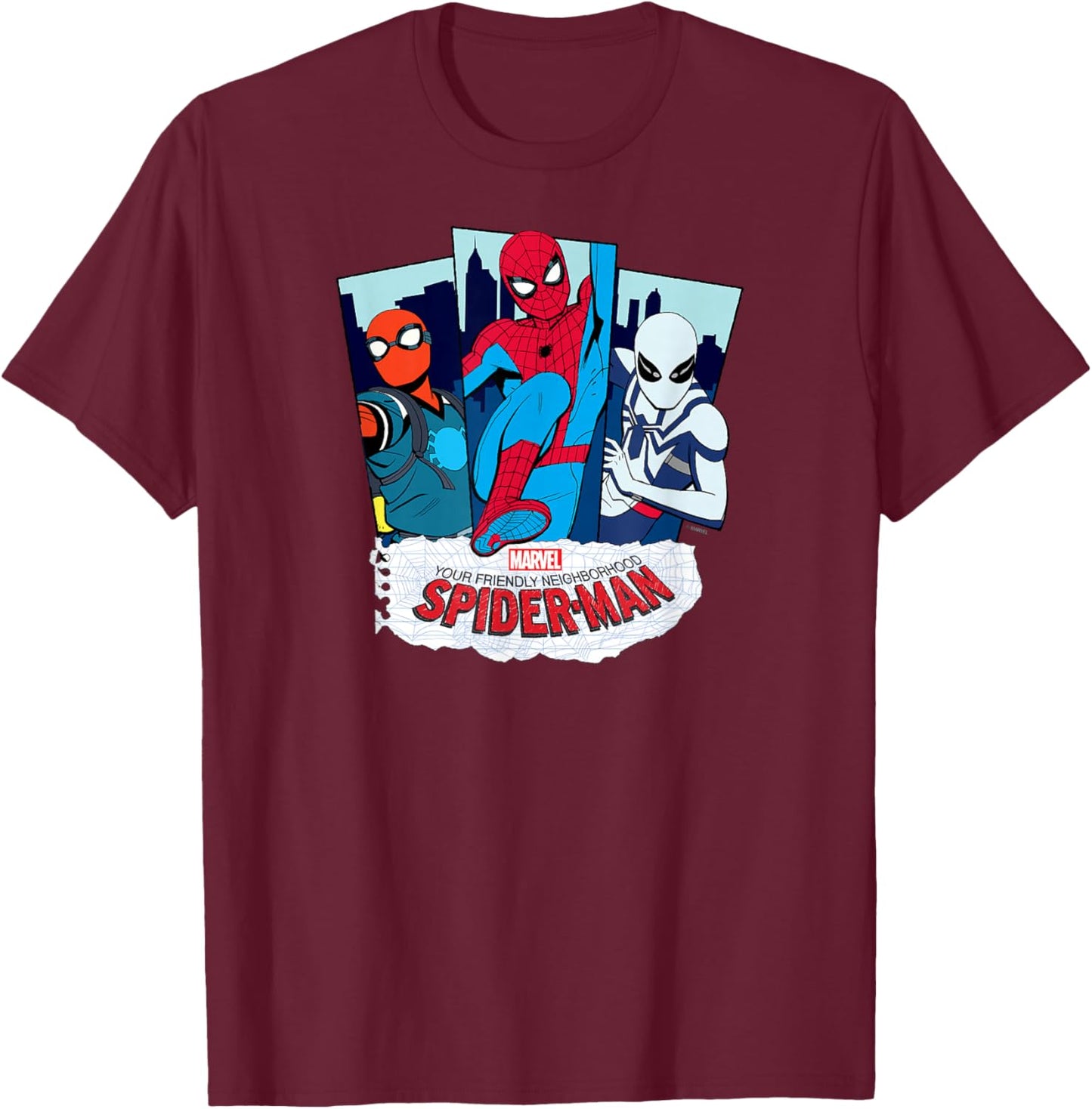 Your Friendly Neighborhood Spider-Man - Suit Panels T-Shirt - T-Shirt | Maroon