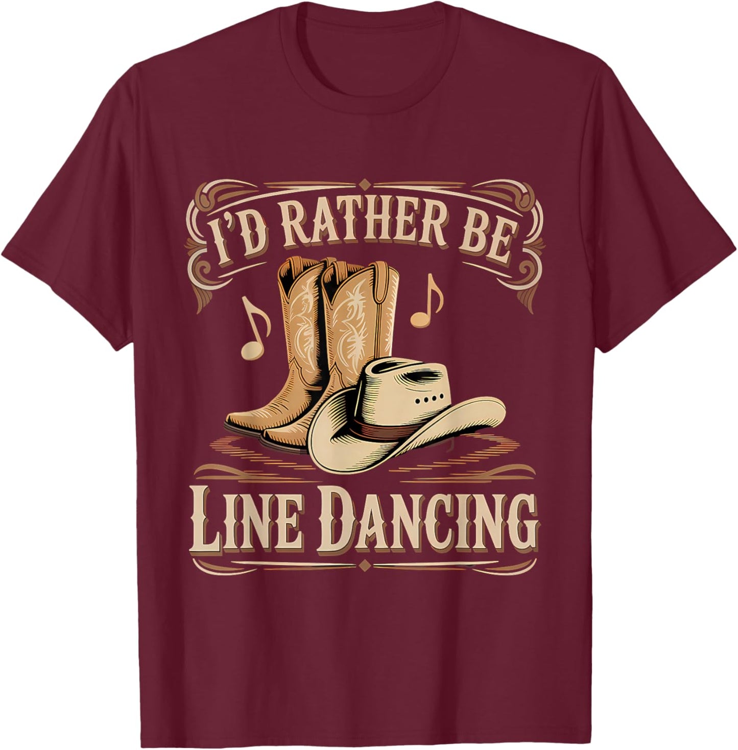 I'd Rather Be Line Dancing T-Shirt - T-Shirt | Maroon