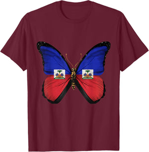 Drapeau haïtien Racines haïtiennes T-Shirt - T-Shirt | Maroon