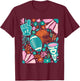 Retro Cute Touchdown Season Game Day Teal Football Mom T-Shirt - T-Shirt | Maroon