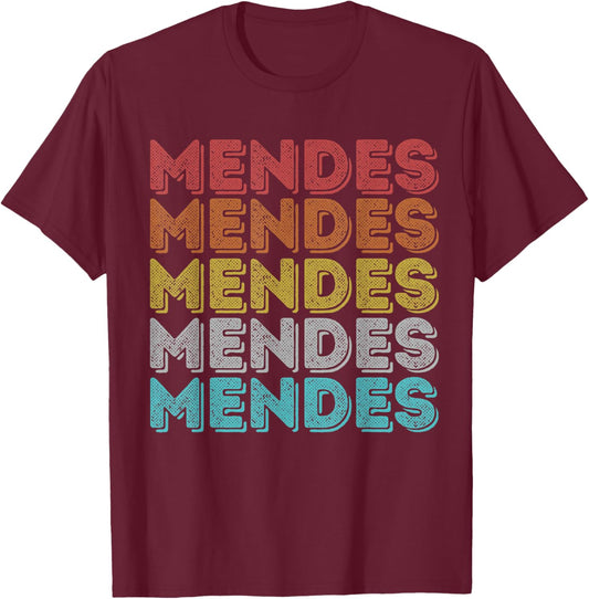 Vintage Retro Mendes T-Shirt - T-Shirt | Maroon