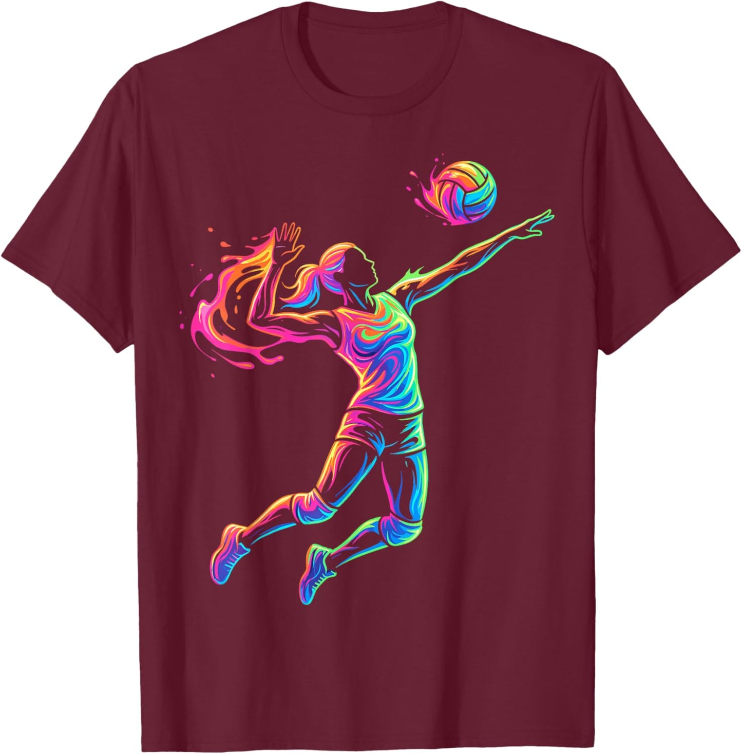 Joueur de Volleyball Femme Enfant et Fille T-Shirt - T-Shirt | Maroon