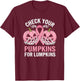 Check Your Pumpkins For Lumpkins Breast Cancer T-Shirt - T-Shirt | Maroon