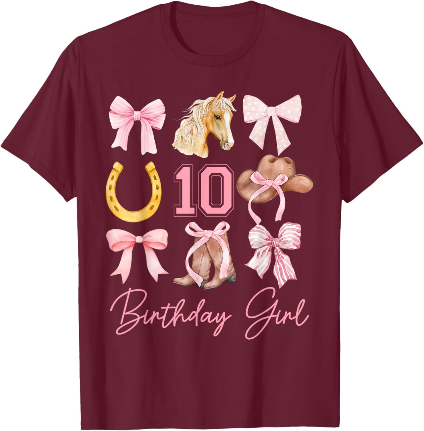 10 Year Old Western T-Shirt - T-Shirt | Maroon