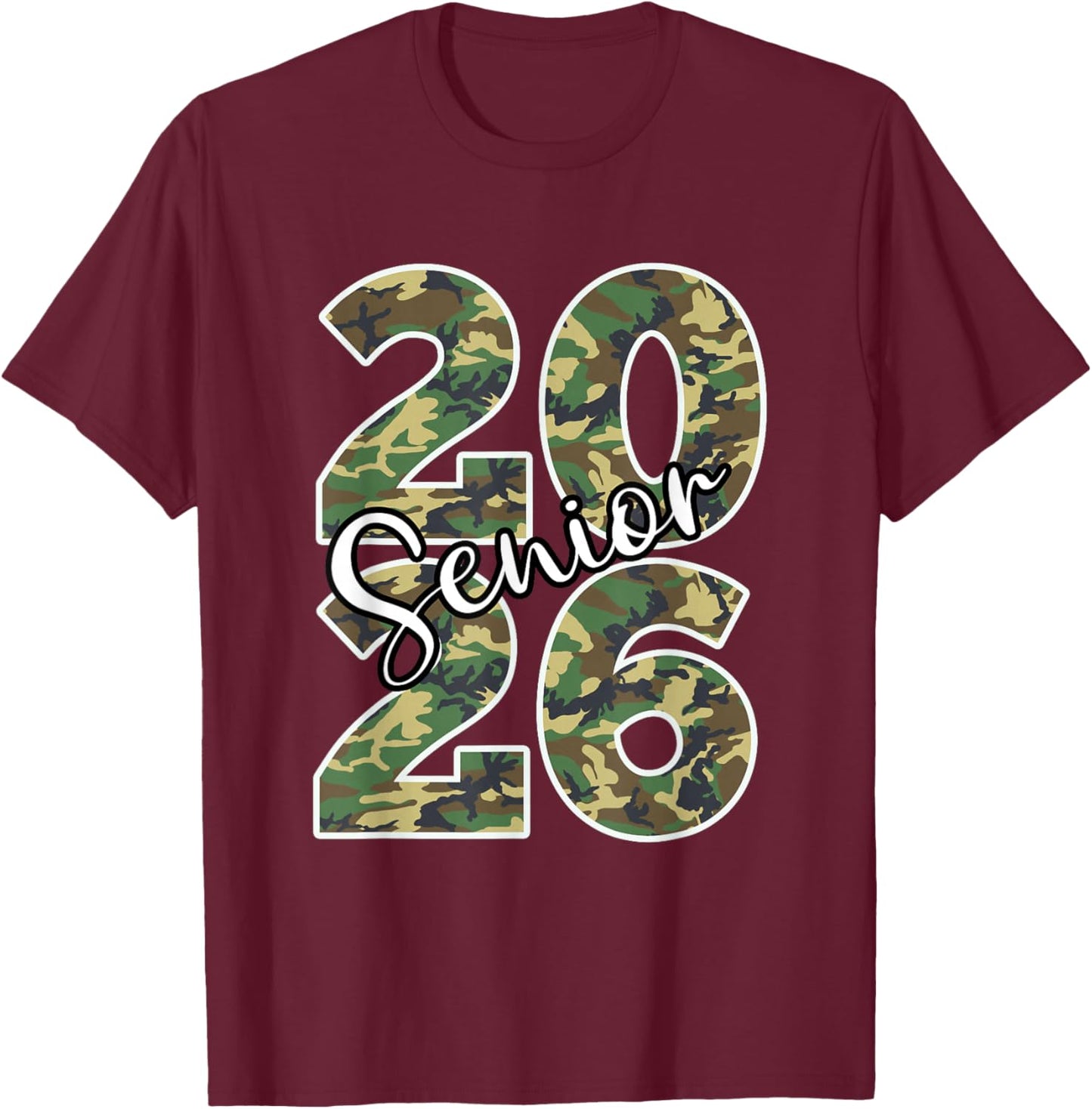 Senior Class of 2026 Camo T-Shirt - T-Shirt | Maroon