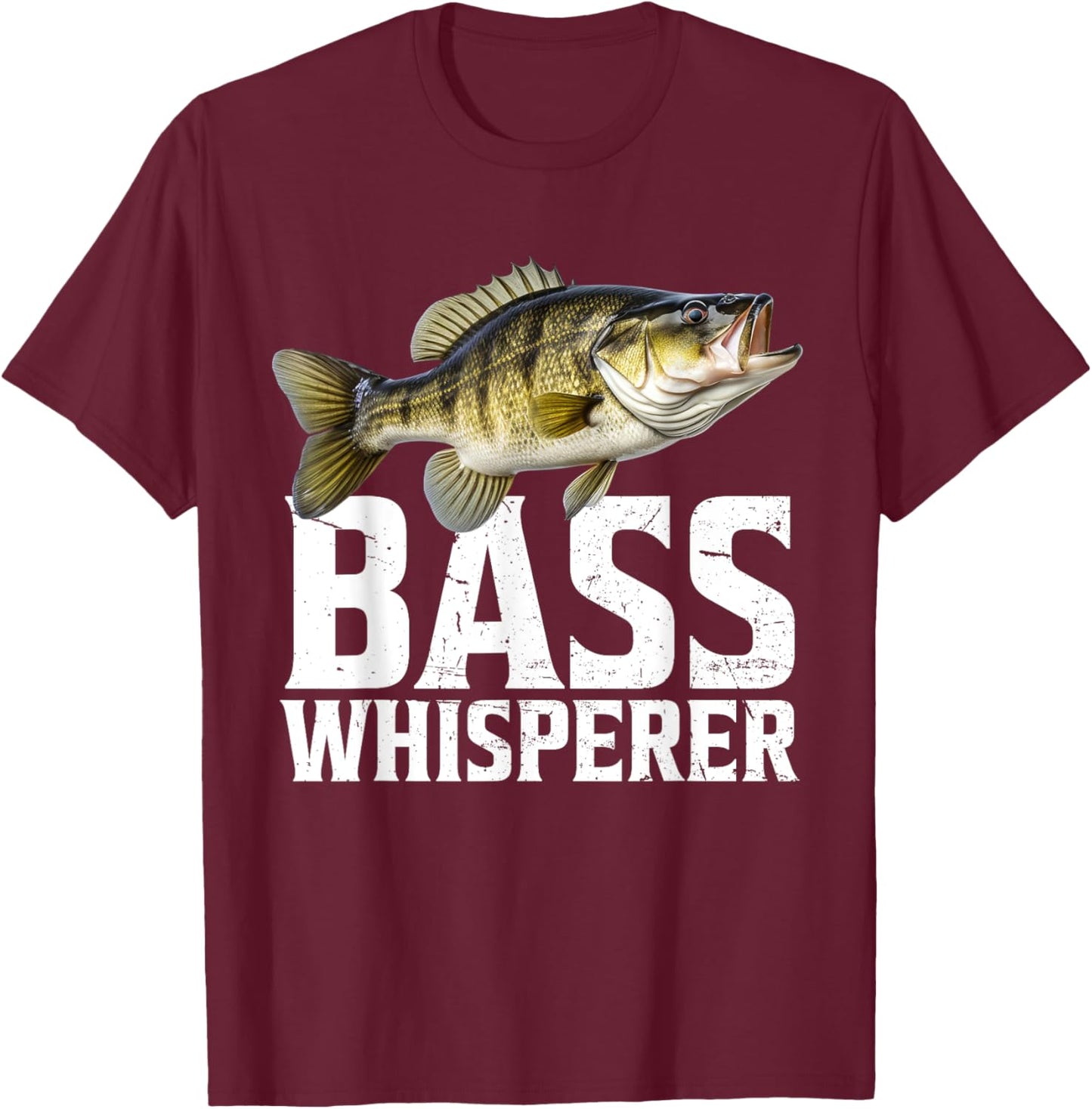 Bass Fishing Shirts Bass Whisperer Fishing T-Shirt - T-Shirt | Maroon