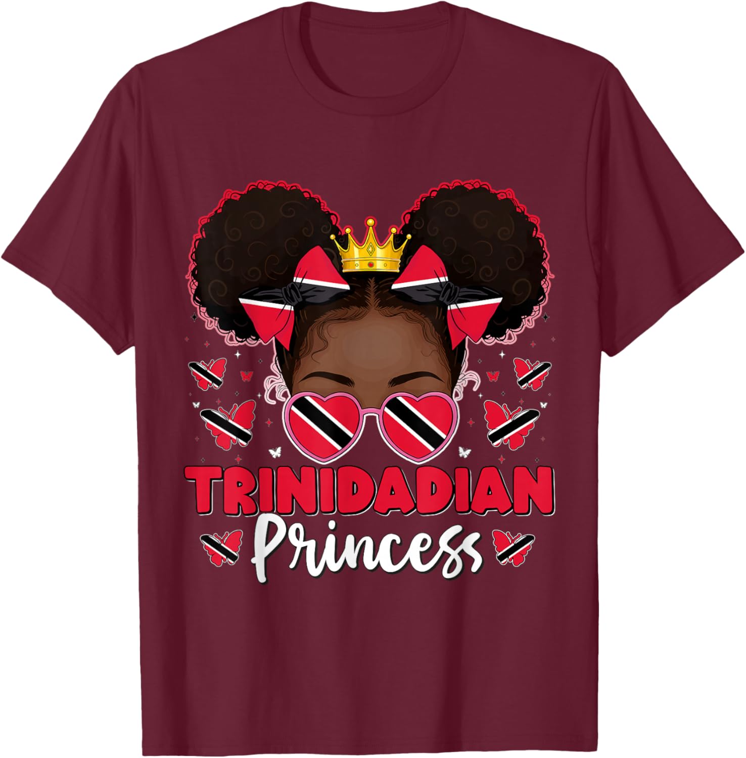 Trinidadian Princess Trinidad and Tobago Flag Trini Women T-Shirt - T-Shirt | Maroon