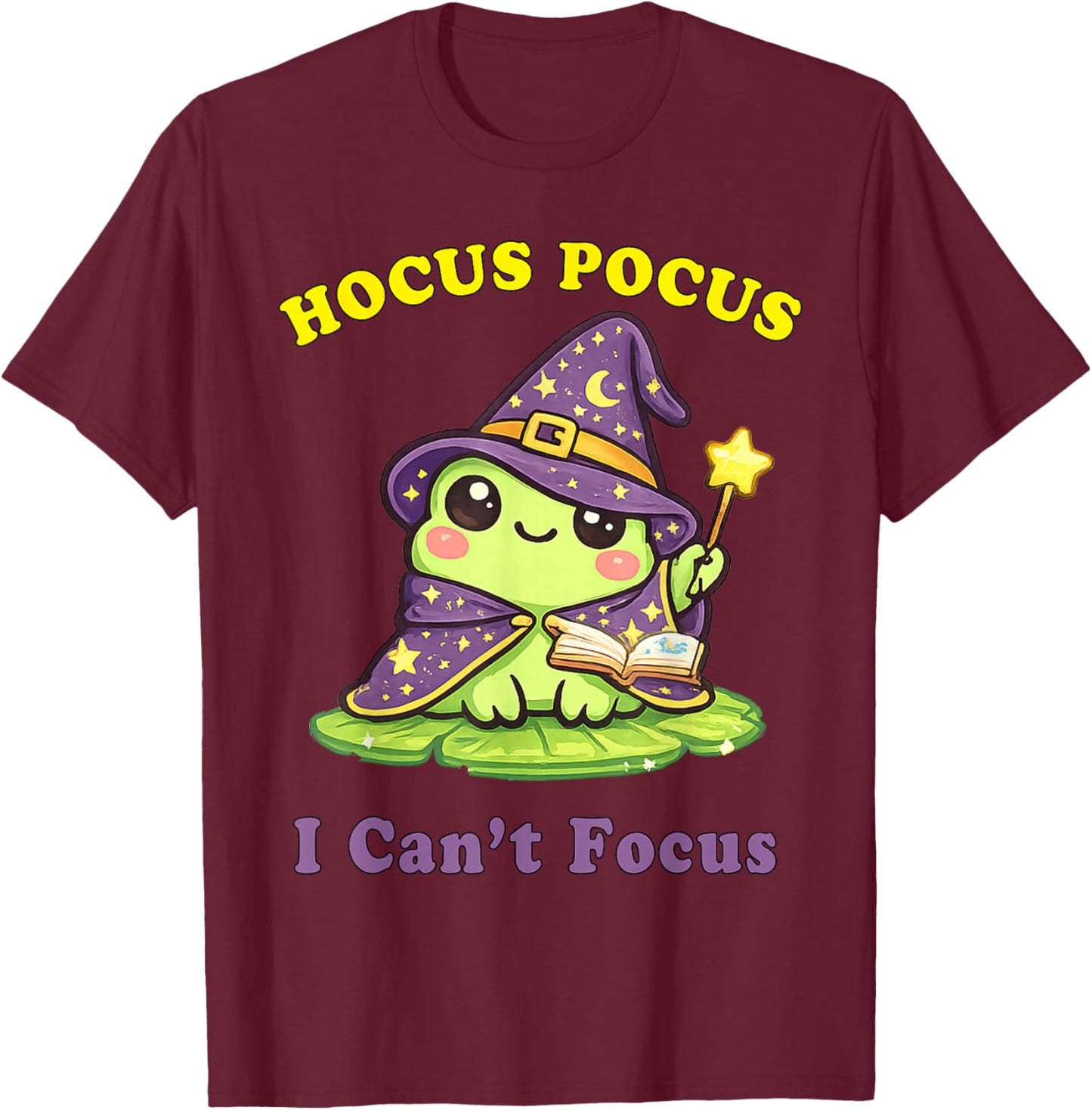 Humour TDAH Hyperactivité Trouble Hocus Pocus I Can't Focus T-Shirt - T-Shirt | Maroon