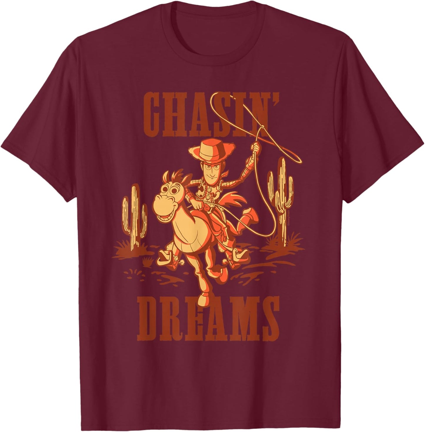 Disney and Pixar's Toy Story Woody & Bullseye Chasin' Dreams T-Shirt - T-Shirt | Maroon