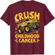 Crush Childhood Cancer Awareness Monster Truck Gold Ribbon T-Shirt - T-Shirt | Maroon
