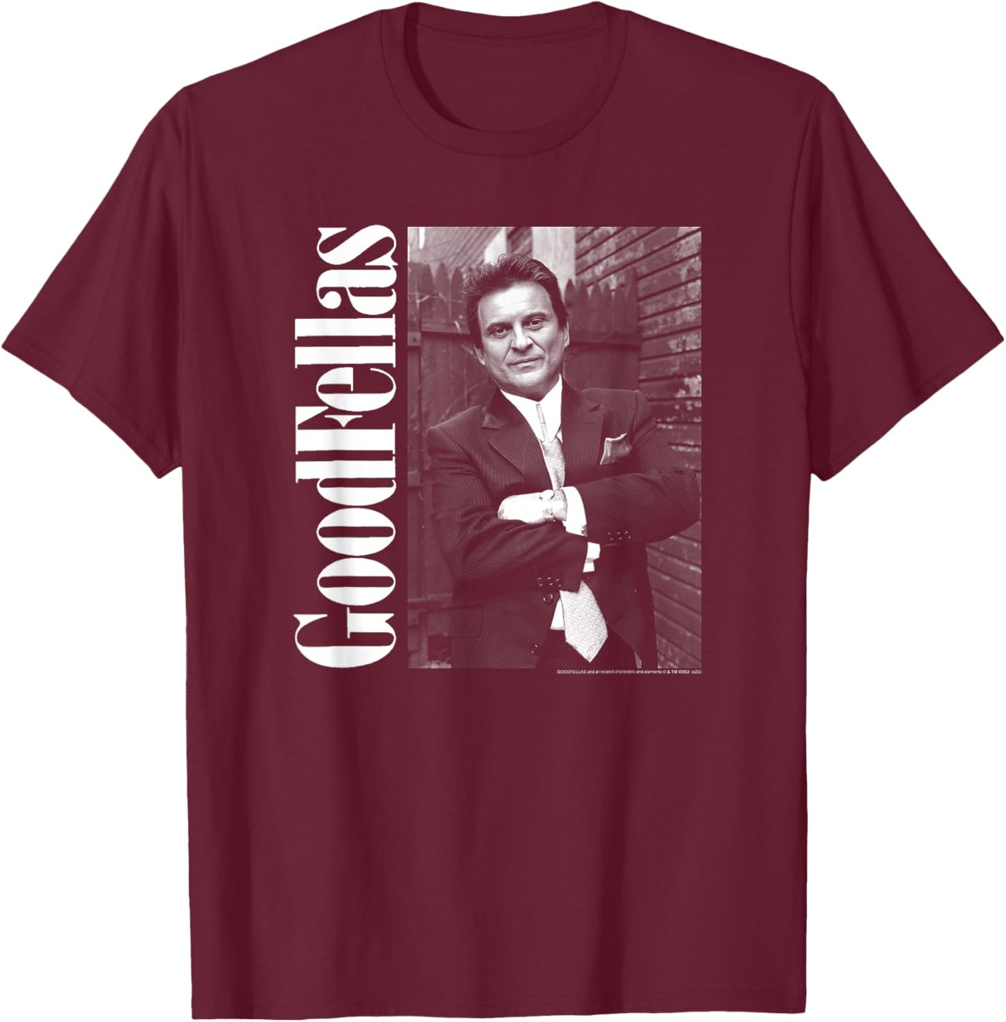 Goodfellas Black and White Tommy Portrait Movie T-Shirt - T-Shirt | Maroon