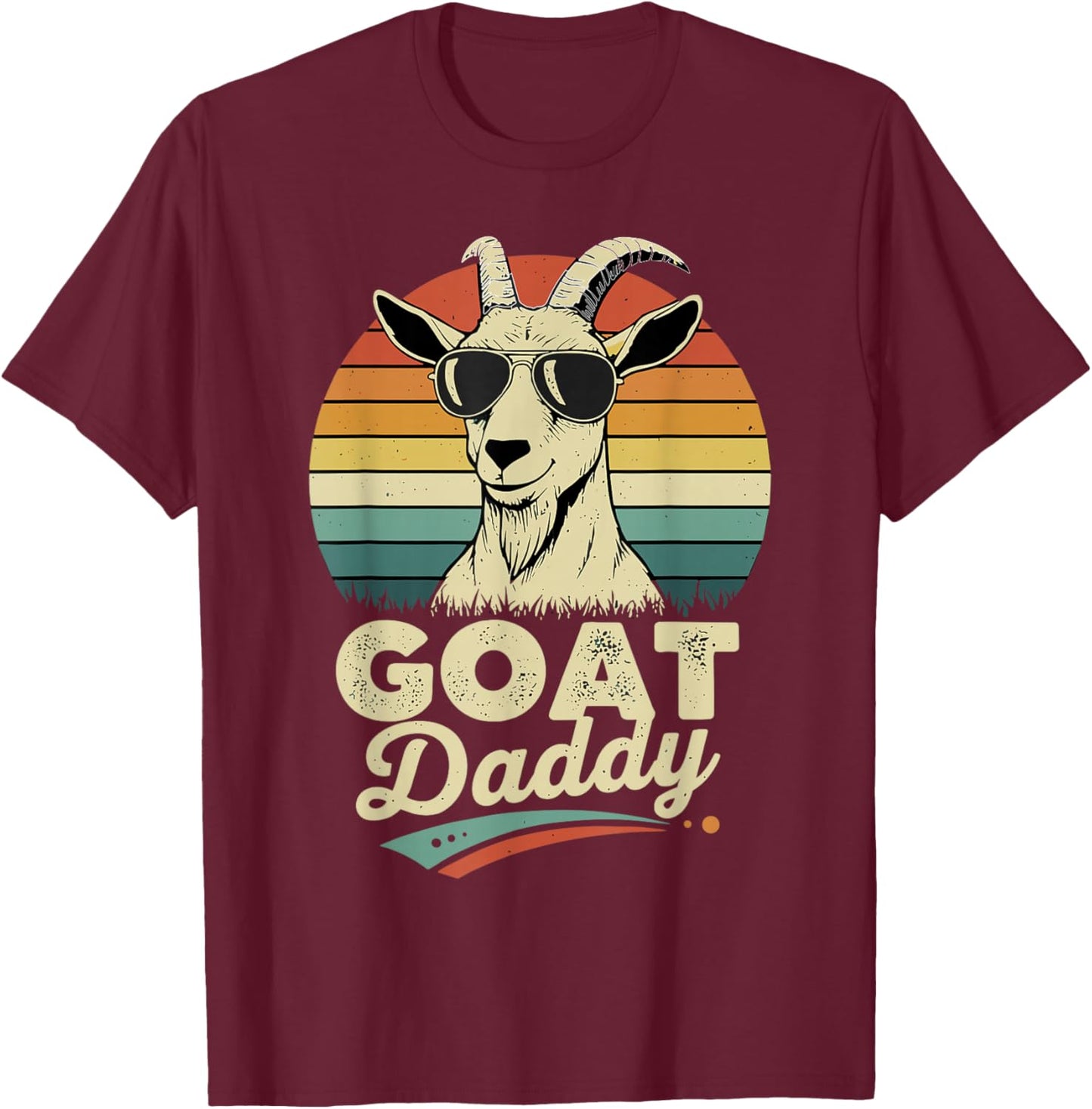 Goat Daddy Shirt Vintage Retro Goat Lover Men T-Shirt - T-Shirt | Maroon