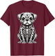 Dog Pug Skeleton Halloween T-Shirt - T-Shirt | Maroon