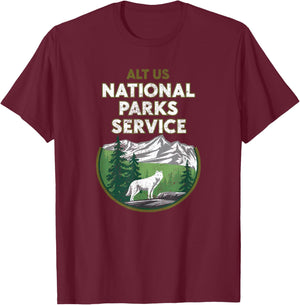 Alt US National Parks Service Resist For T-Shirt - T-Shirt | Maroon