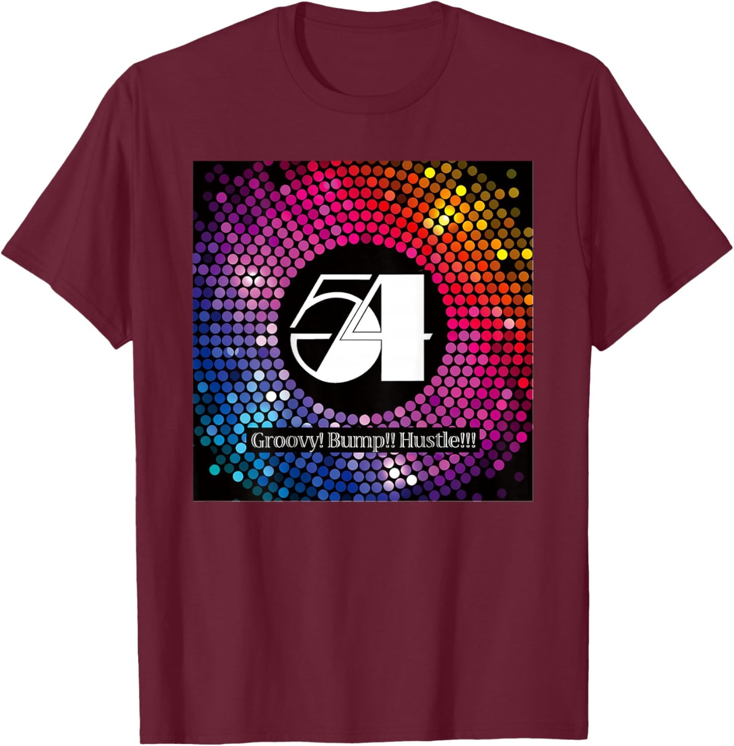 Disco Freaks Store Studio 54 Disco Groovy 015 Back Printed T-Shirt - T-Shirt | Maroon