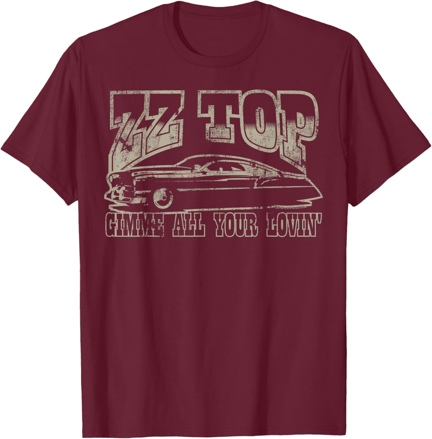 ZZ Top Gimme All Your Lovin' T-Shirt - T-Shirt | Maroon