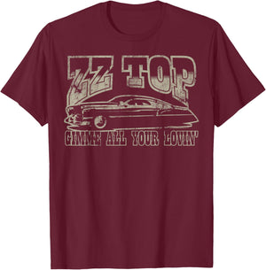ZZ Top Gimme All Your Lovin' T-Shirt - T-Shirt | Maroon
