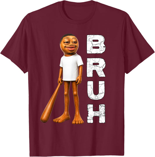 Funny Tung Tung Tung Flight Brainrot Meme T-Shirt - T-Shirt | Maroon