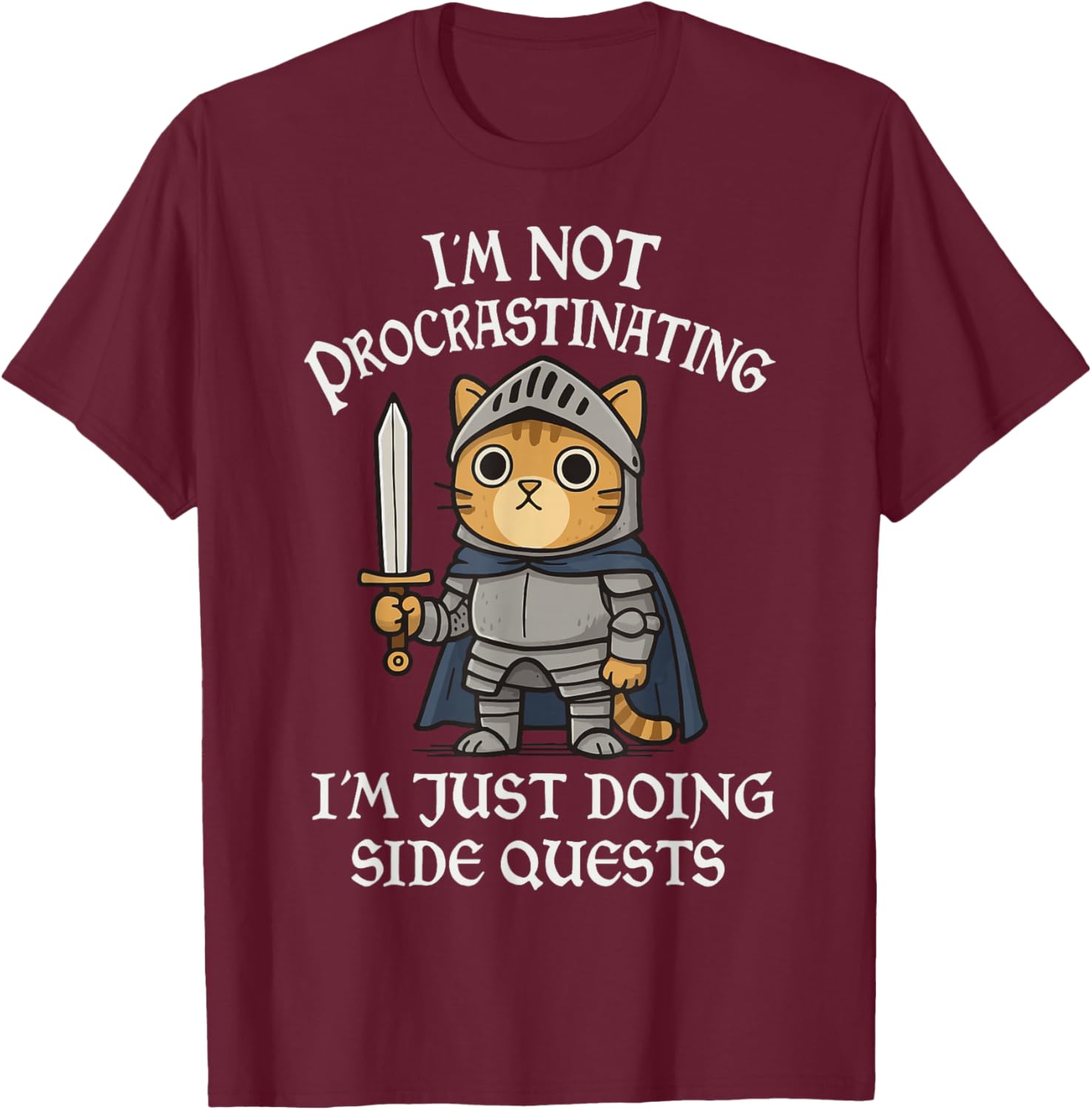 I'm Not Procrastinating I'm Just Doing Side Quests T-Shirt - T-Shirt | Maroon