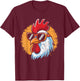 Vintage Rooster Chicken With Sunglasses Funny Farmer Men T-Shirt - T-Shirt | Maroon