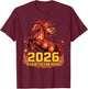 Lunar New Year 2026 Horoscope Fire Horse Astrology Art T-Shirt - T-Shirt | Maroon
