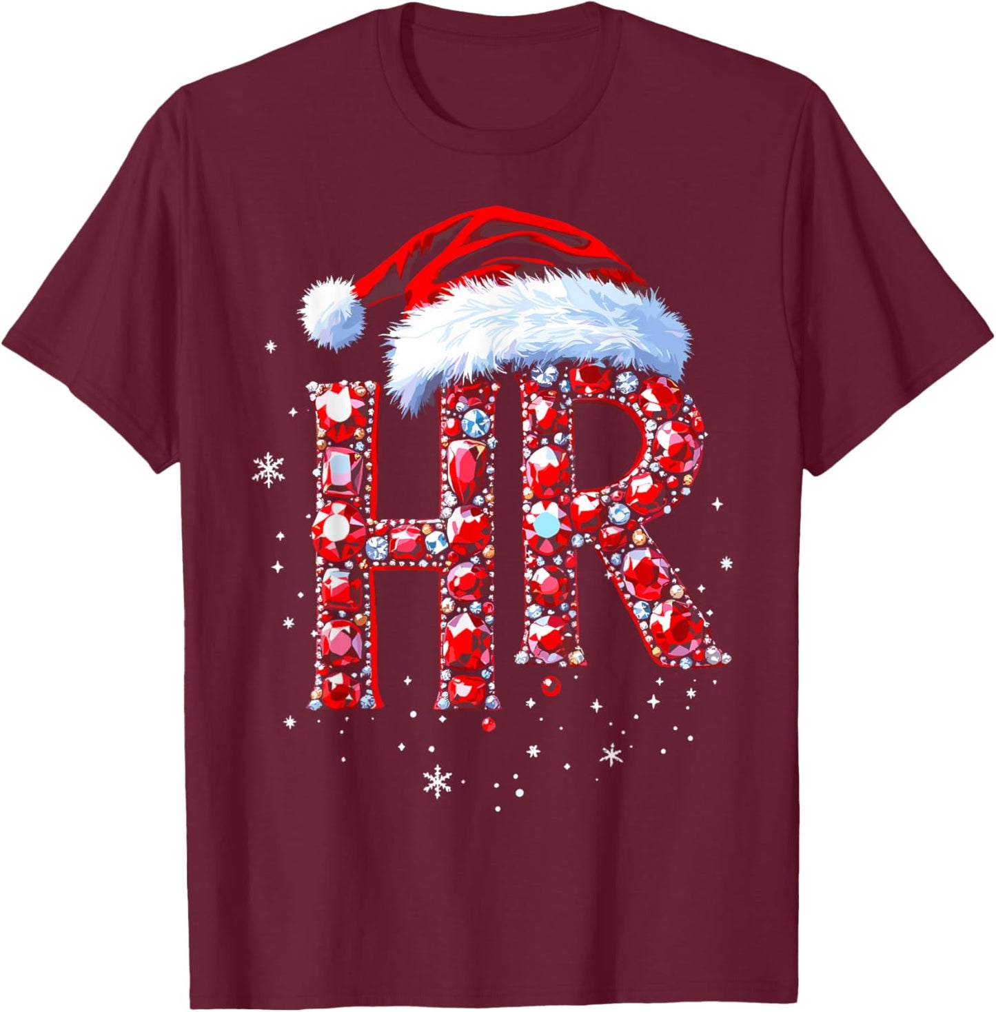 HR Human Resourse Gems Santa Funny Christmas Party Xmas T-Shirt - T-Shirt | Maroon