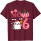 Boo I'M 6 Years Old Ghost 6Th Birthday Halloween Ghost Girls T-Shirt - T-Shirt | Maroon