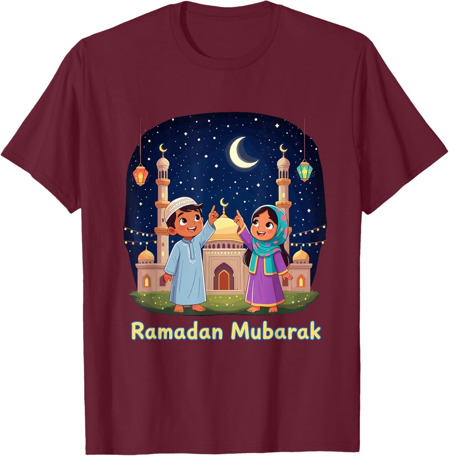 Islamische muslimische Männer Frauen Kinder Ramadan Geschenk T-Shirt - T-Shirt | Maroon