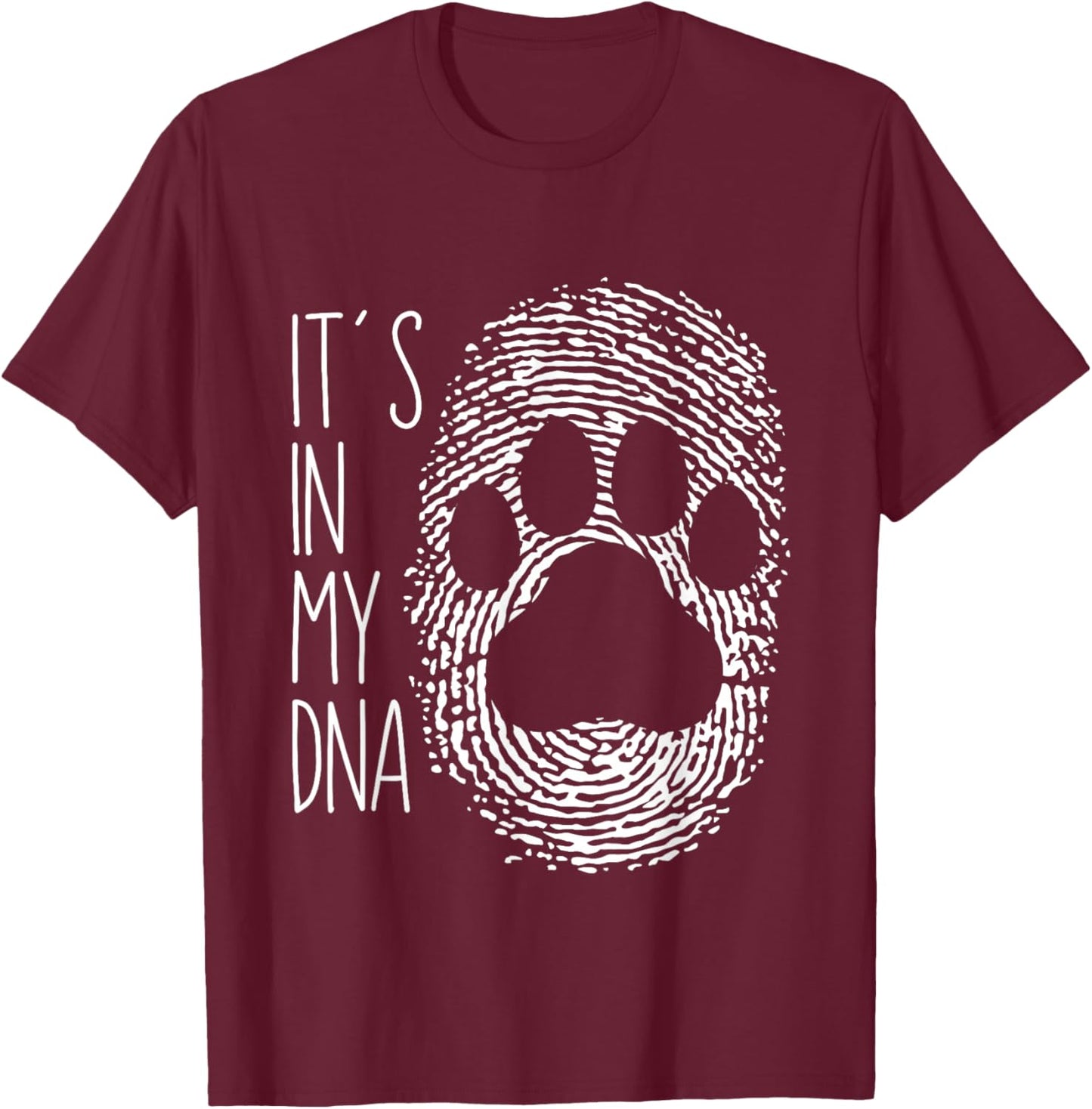 Cat Fingerprint Cats Lover T-Shirt - T-Shirt | Maroon