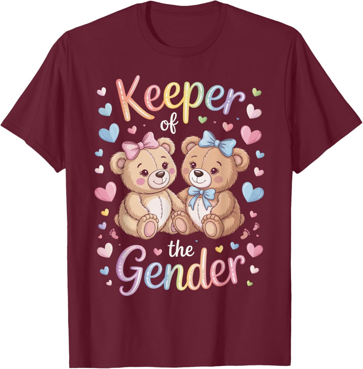 Keeper of The Gender Announcement Reveal Party Team T-Shirt - T-Shirt | Maroon