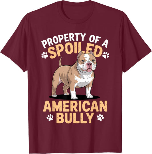 American Bully Art Women Kids American Bully Lover T-Shirt - T-Shirt | Maroon