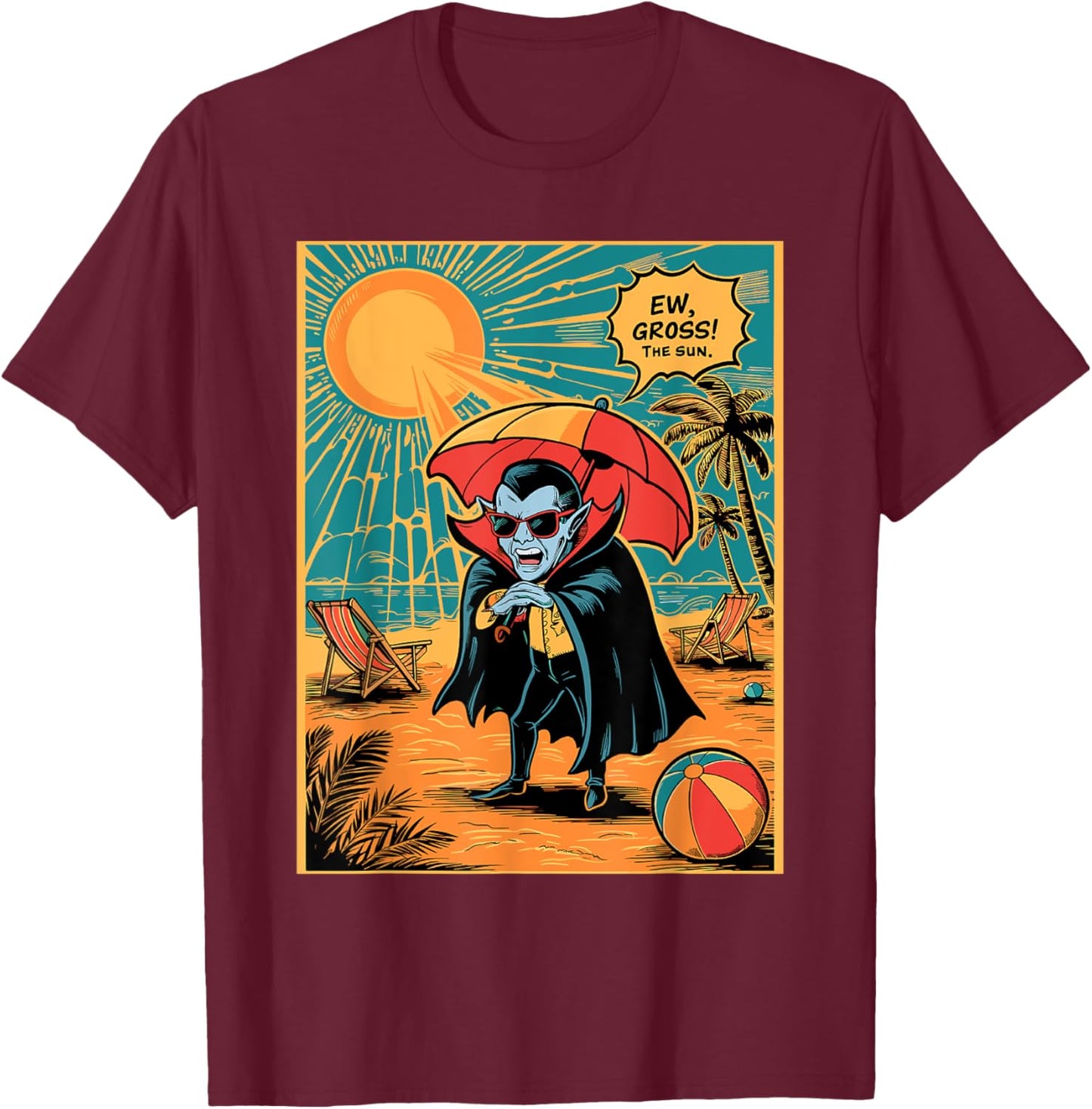 Ew Gross The Sun Gothic T-Shirt - T-Shirt | Maroon
