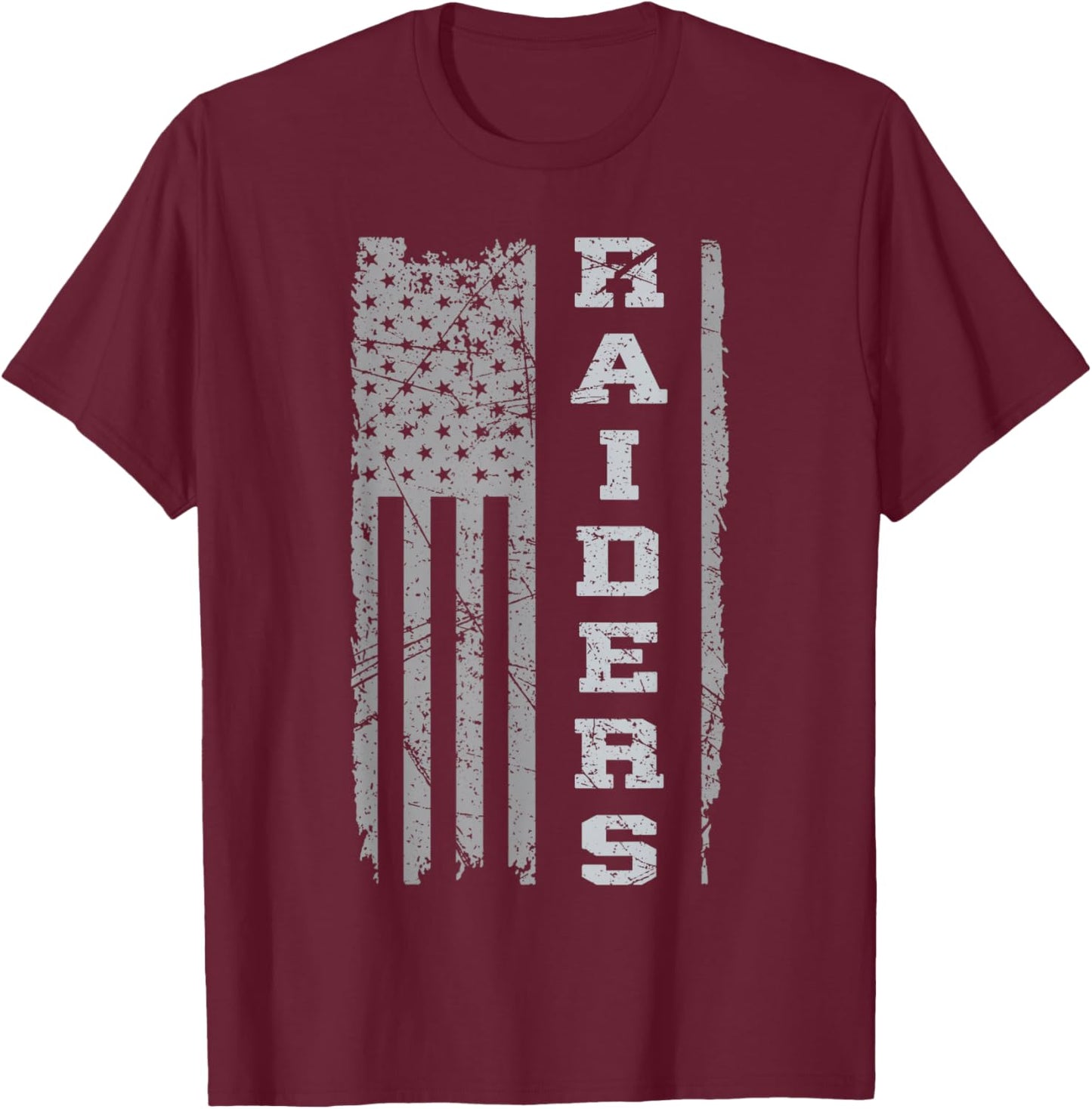 Raiders Name USA Flag Gift Men Women Boy Girl T-Shirt - T-Shirt | Maroon