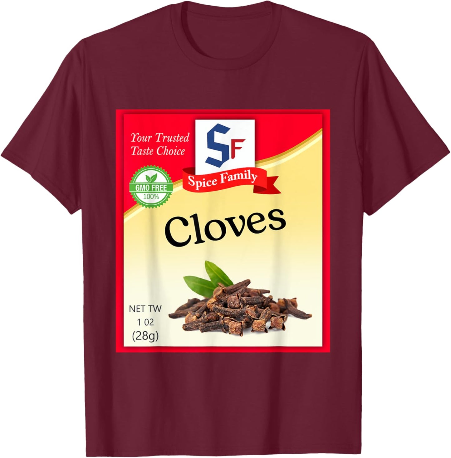 Cloves Condiment Costume Holiday Spice Costumes T-Shirt - T-Shirt | Maroon