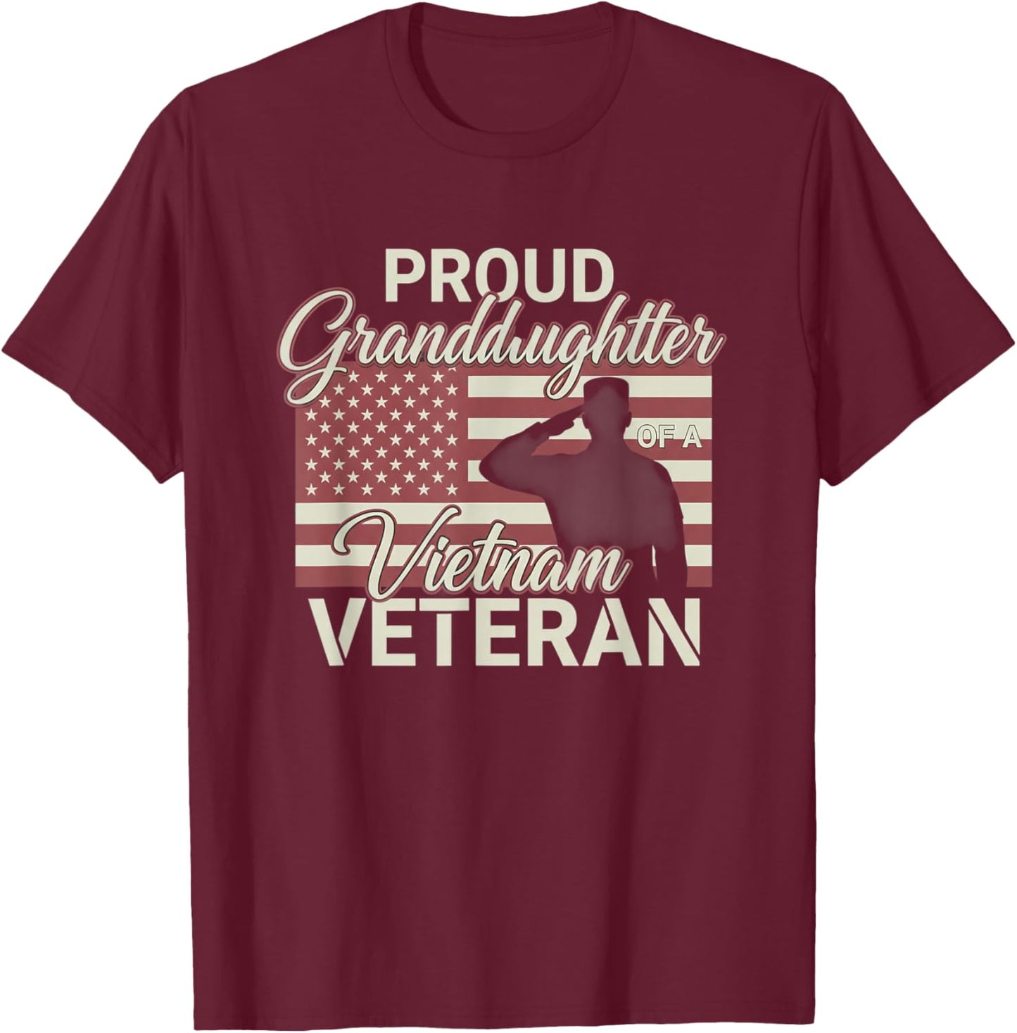 USA Proud Granddaughter of A Vietnam Veteran T-Shirt - T-Shirt | Maroon