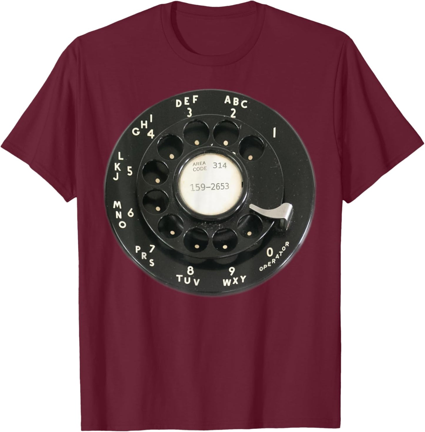 Retro Rotary Dial Vintage Rotary Dial With Pi Phone Number T-Shirt - T-Shirt | Maroon