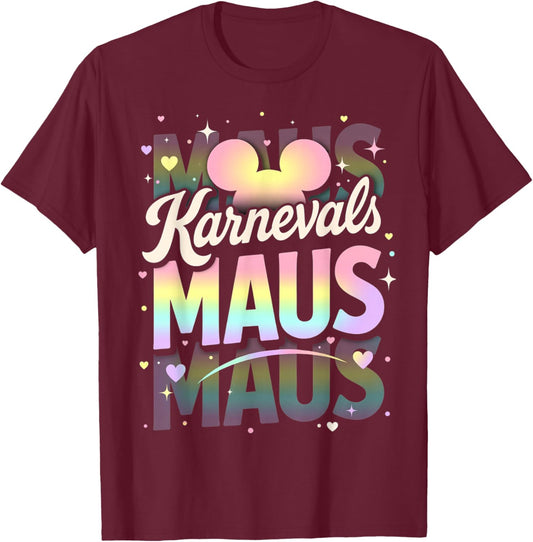 Carnival Mouse Cute Fancy Dress Motif and Children T-Shirt - T-Shirt | Maroon