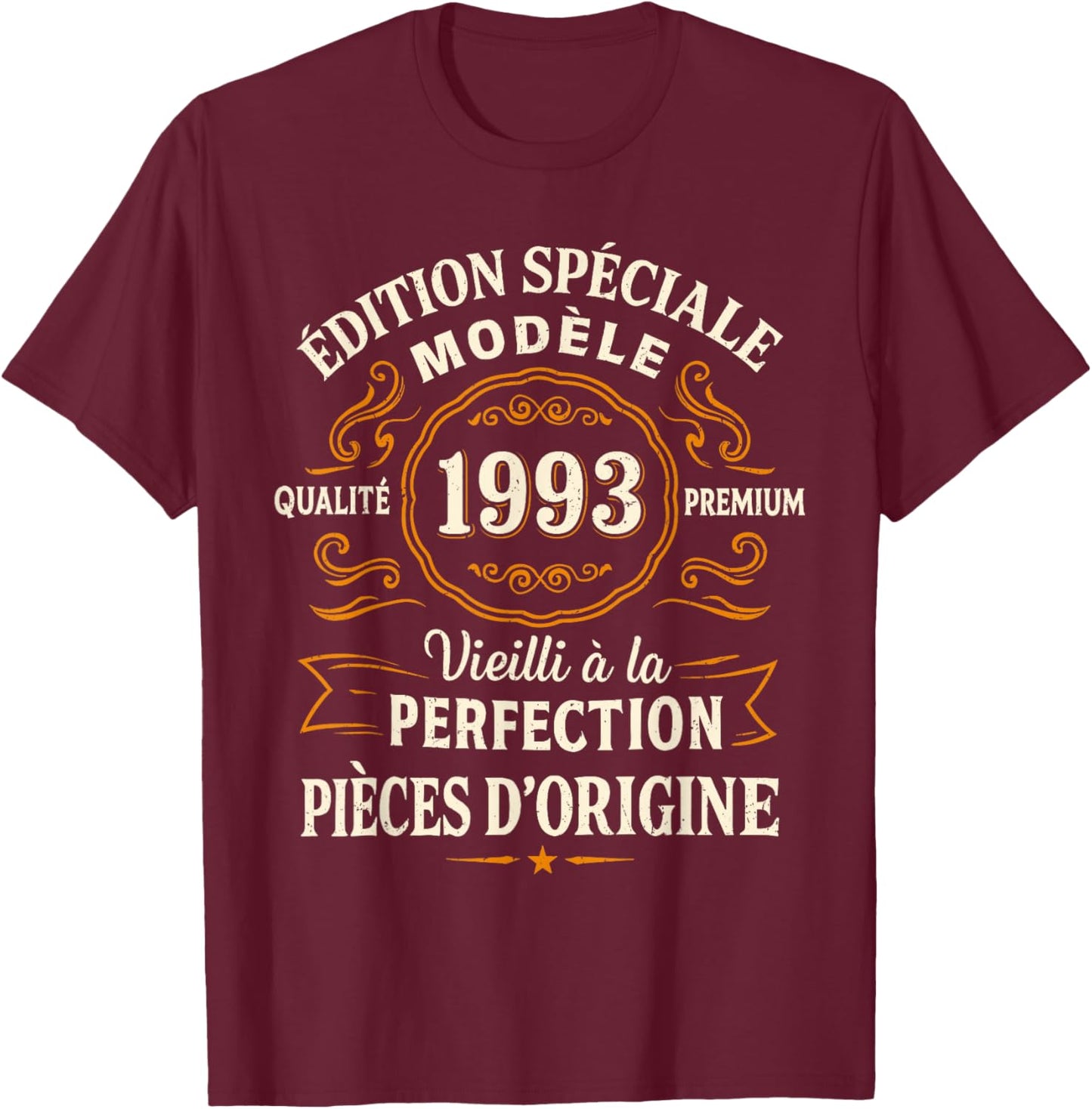 Birthday Gift 33 Years Special Edition 1993 Vintage T-Shirt - T-Shirt | Maroon