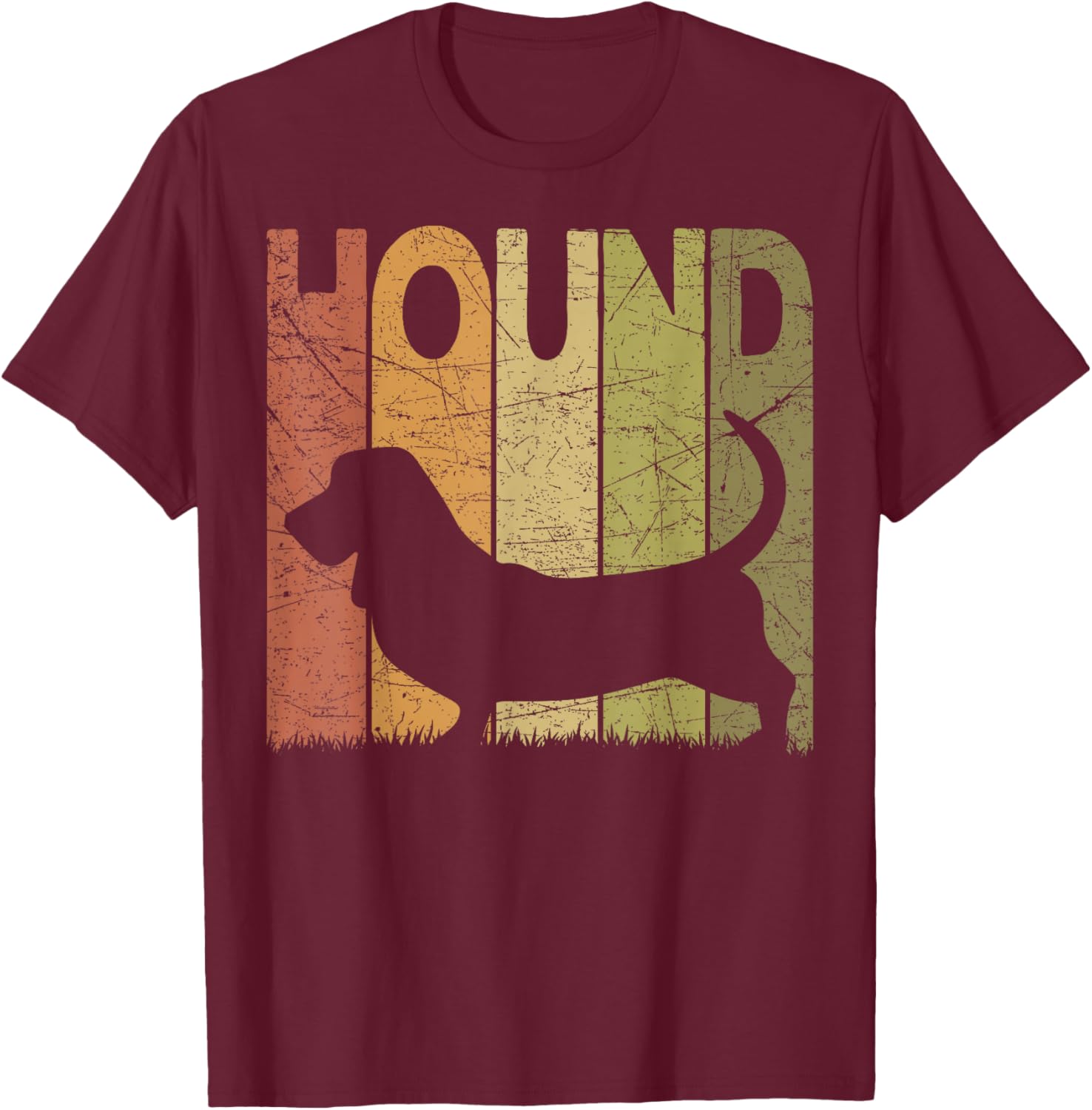 Basset Hound Vintage Basset Dog Retro Dog Lover T-Shirt - T-Shirt | Maroon