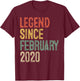 Legend February 2020 6th Birthday Boy Girl 6 Year Old T-Shirt - T-Shirt | Maroon