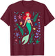 Disney Princess Ariel The Little Mermaid Collage Portrait T-Shirt - T-Shirt | Maroon