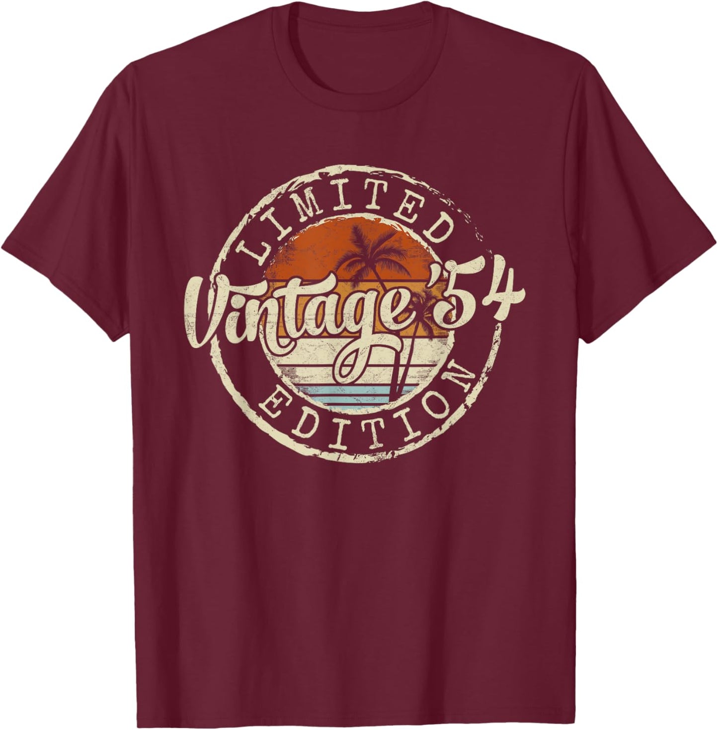 Vintage 1954 71st Birthday Gifts Women 71 Year Old T-Shirt - T-Shirt | Maroon