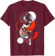 Abstract Red, Black and White Geometric Art T-Shirt - T-Shirt | Maroon