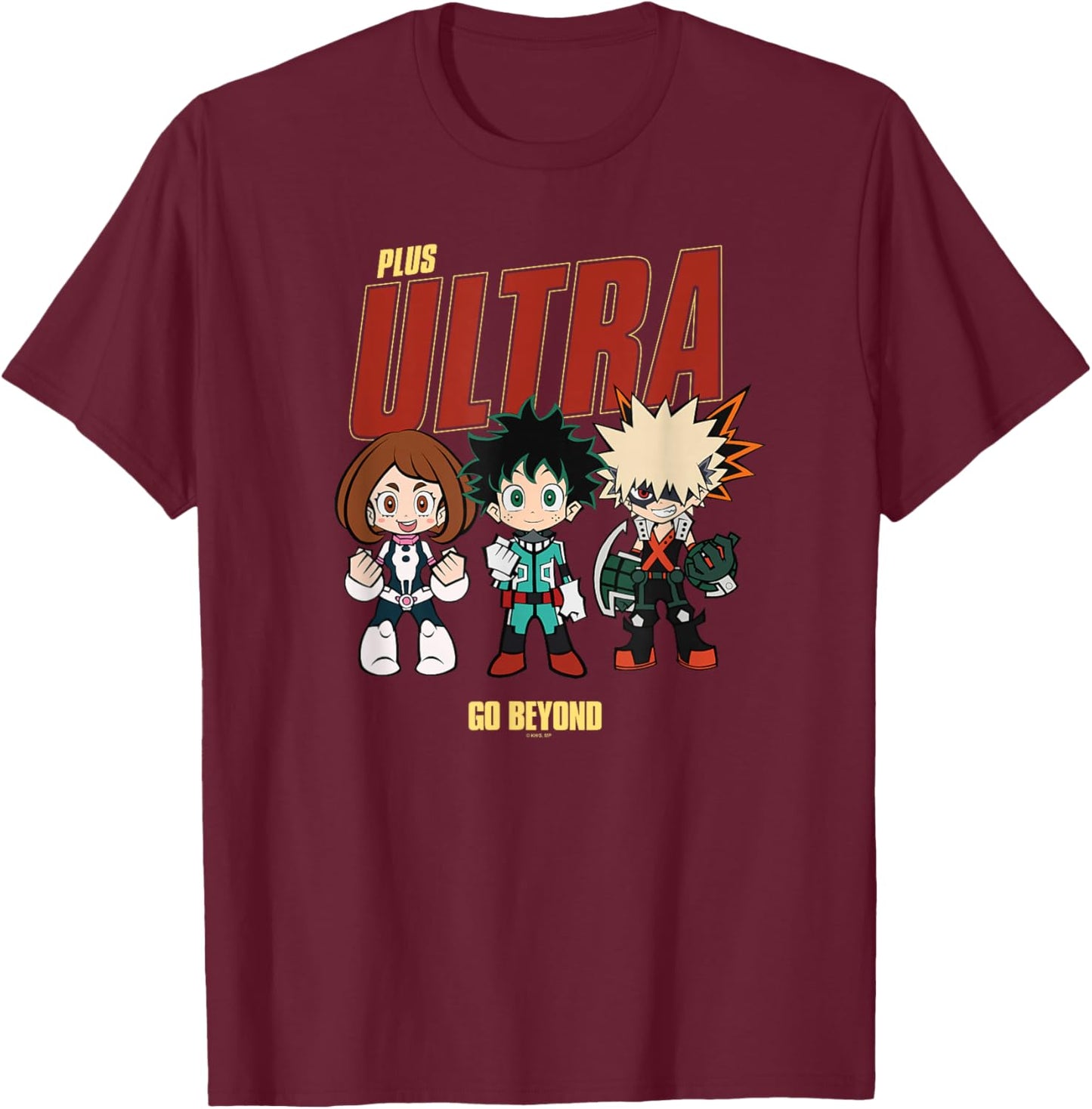 My Hero Academia Go Beyond Chibi Character Collage Anime T-Shirt - T-Shirt | Maroon