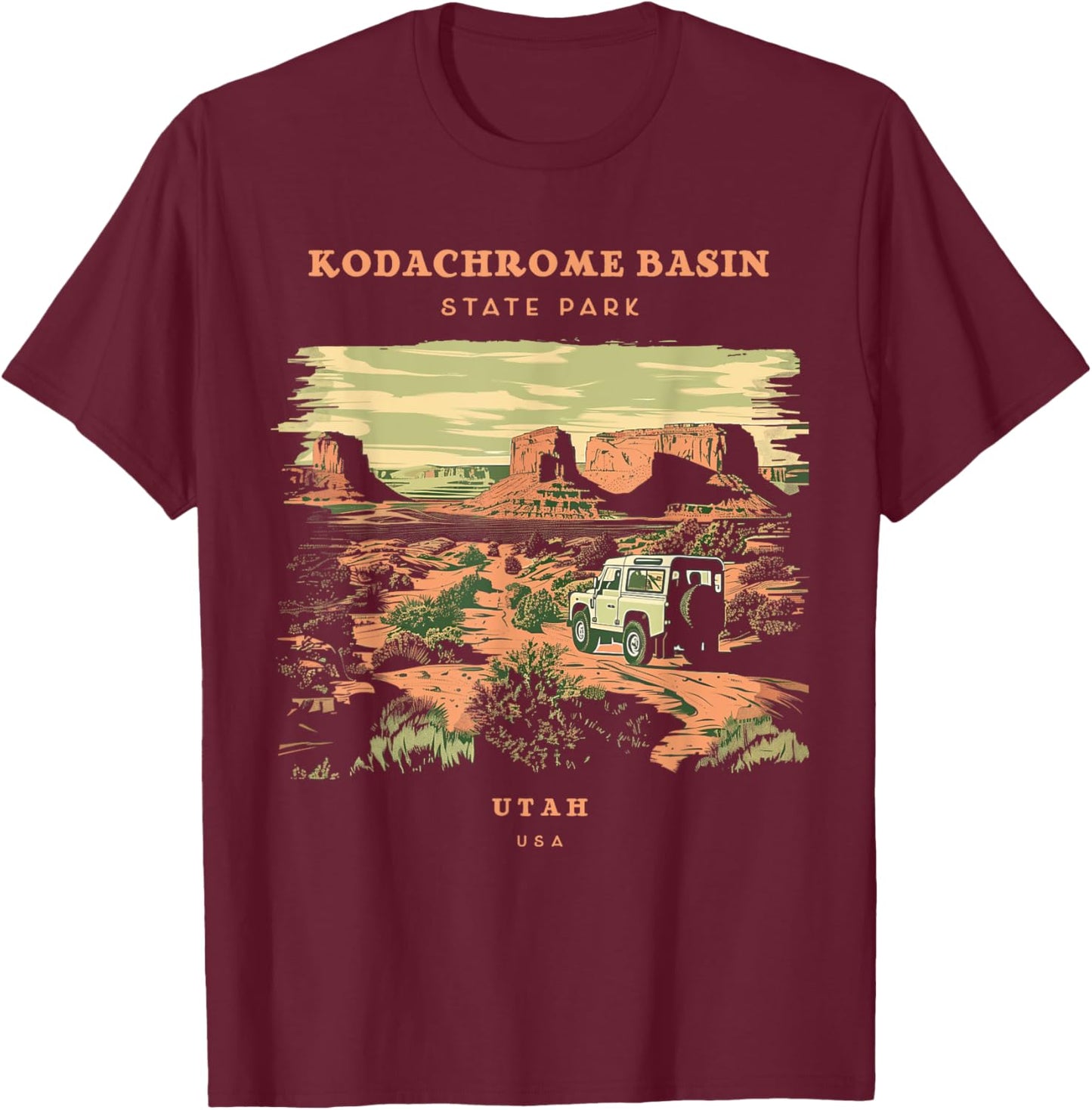 Kodachrome Basin State Park Utah Retro Vintage T-Shirt - T-Shirt | Maroon