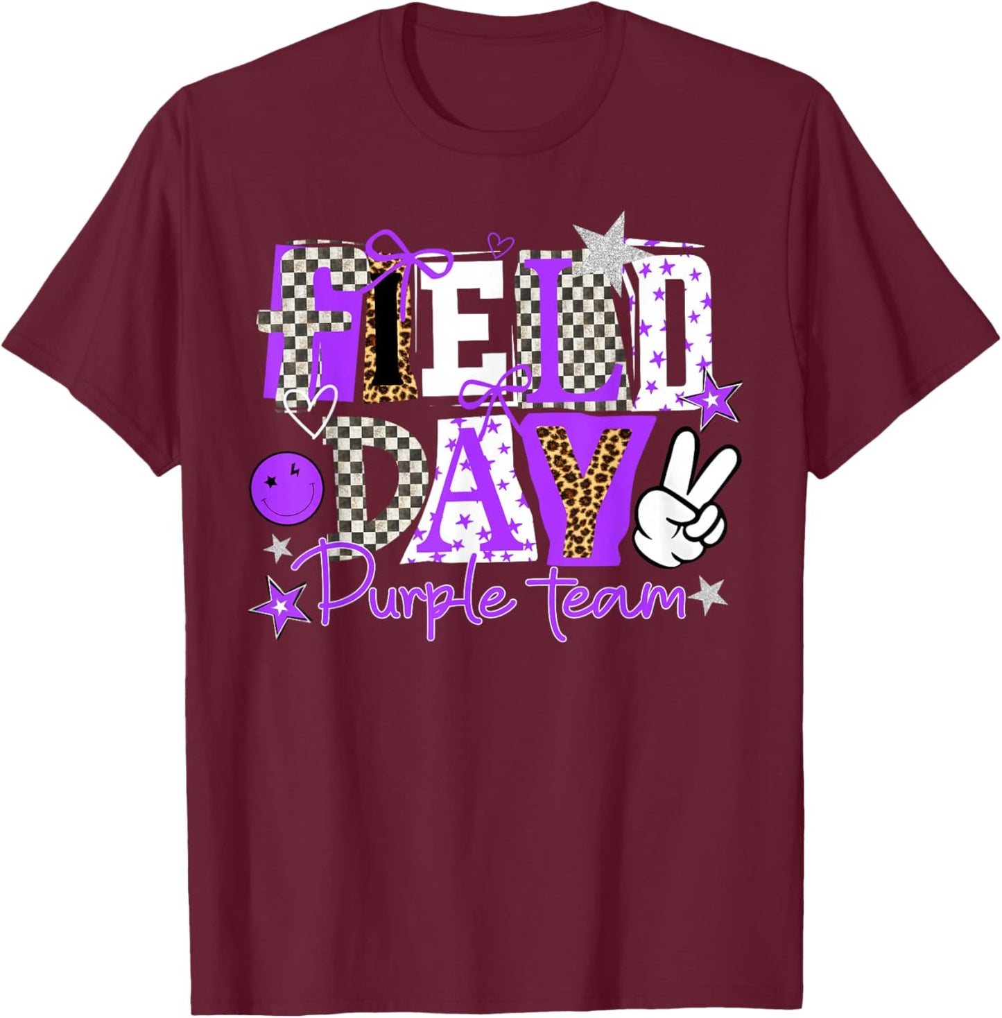 Field Day Purple Team Let The Games Begin Fun Day Field Trip T-Shirt - T-Shirt | Maroon