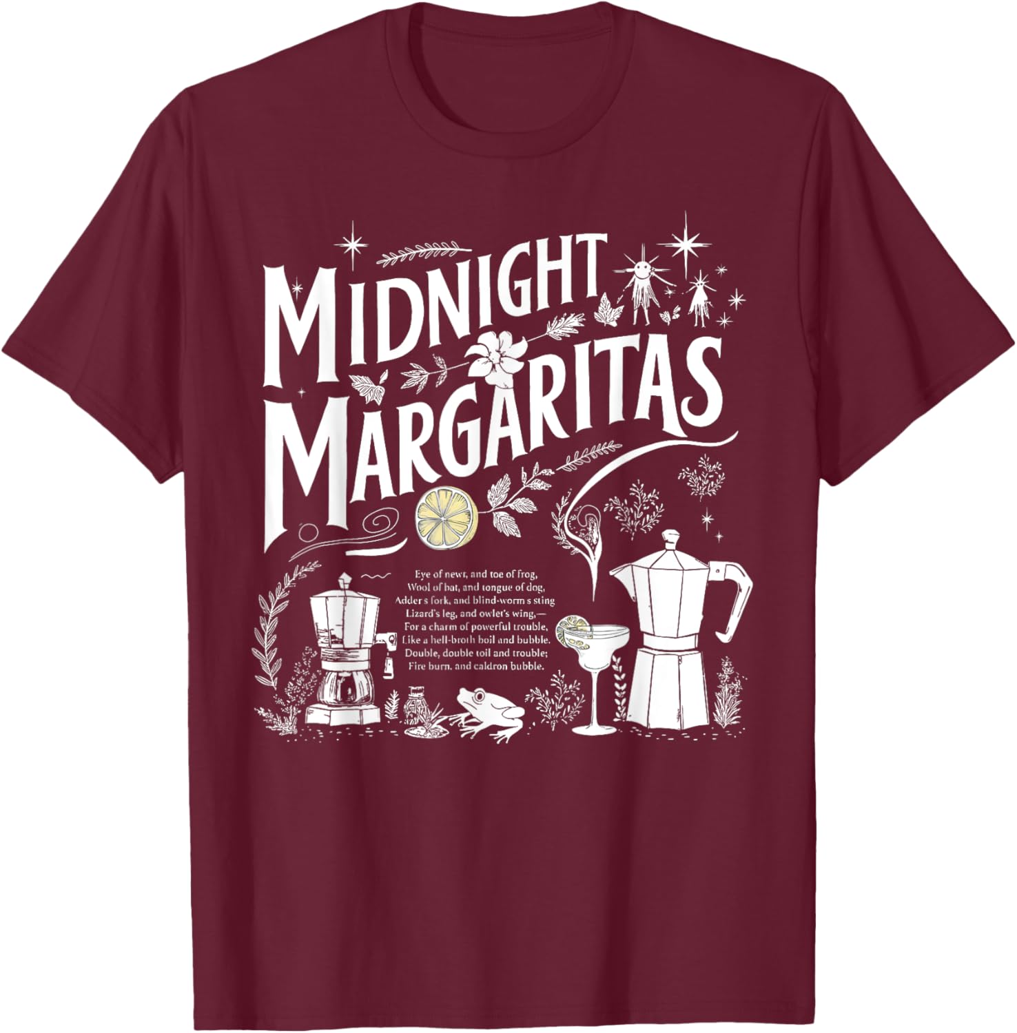 Trick Or Treat Spooky Season Midnight Margaritas Halloween T-Shirt - T-Shirt | Maroon