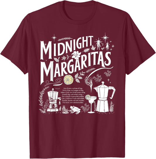 Trick Or Treat Spooky Season Midnight Margaritas Halloween T-Shirt - T-Shirt | Maroon
