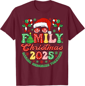 Family Christmas 2025 Christmas Squad Xmas Matching Pajamas T-Shirt - T-Shirt | Maroon